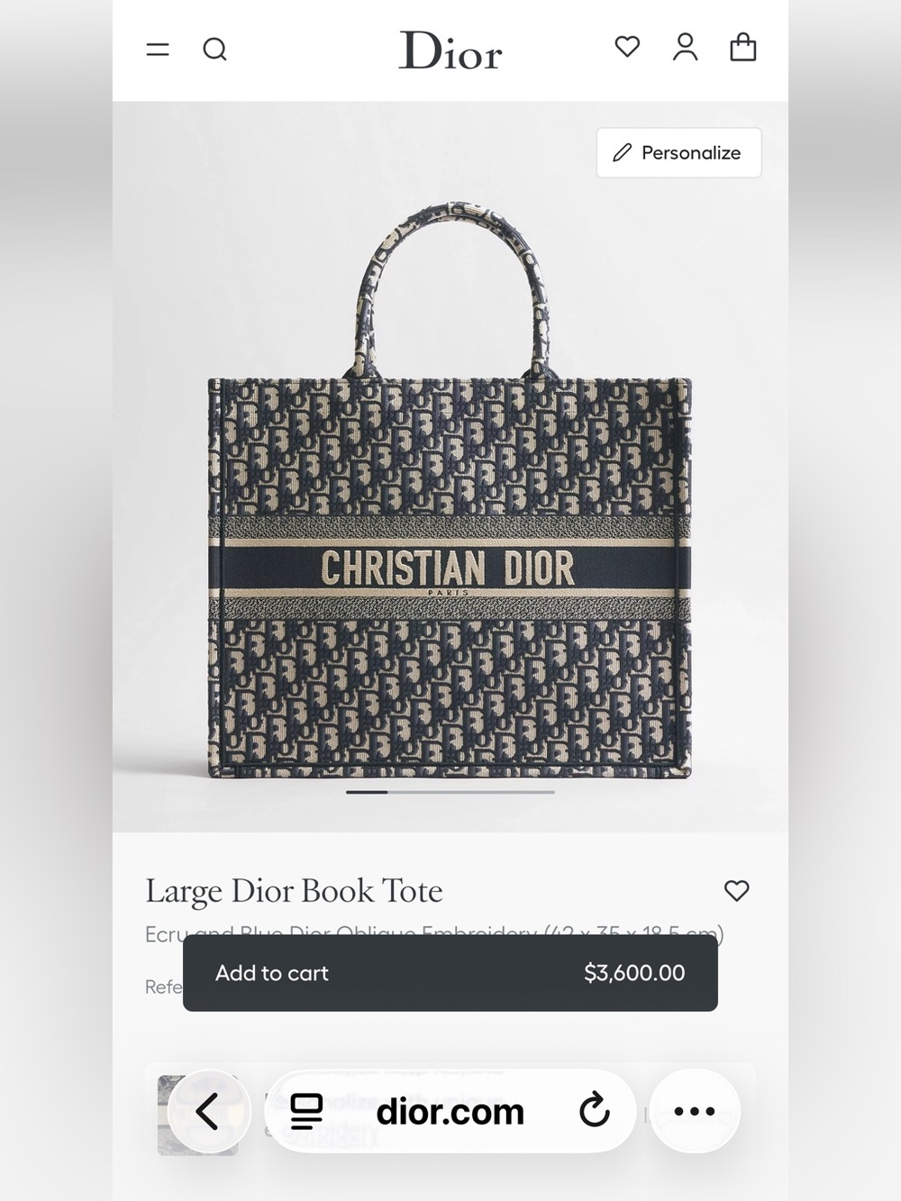Christian Dior Book Tote Oblique Canvas Large WINE - Picture 14 of 14